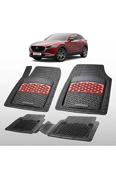 TEAMCAR Πατάκια δαπέδου συμβατά με Mazda CX-30 2019-σήμερα |   Κόκκινο