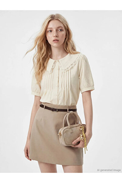 LC Waikiki Γυναικείο πουκάμισο Ecru Bebe Collar