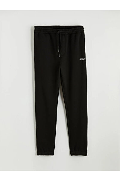 LC Waikiki Μαύρο Standard Fit Chicago με τύπωμα Ανδρικό Παντελόνι Φόρμας Παντ...