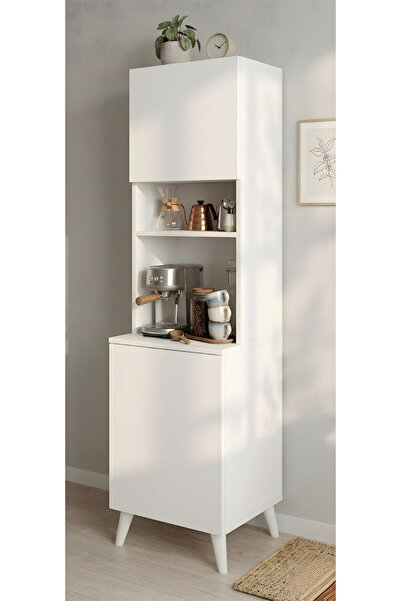 Ysf Ravoni Home Premium %100 MDF Modern Beyaz Kahve Köşesi - Çok Amaçlı Bar Ü...