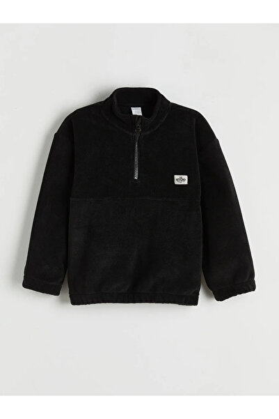 LC Waikiki Swea din lână pentru băiat negru guler ridicat tricou