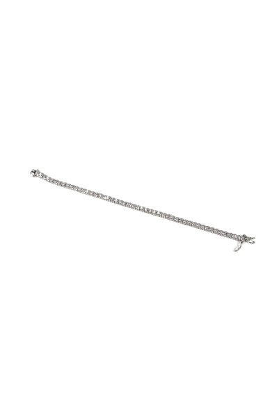 mySTILL 925 Silver Bracelet - with Zirconia - Fixed - 180 mm x 5 mm - Colorle...