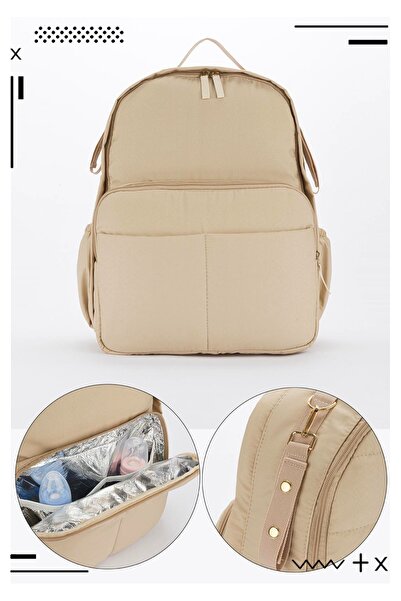 avşar baby Luxury Beige Large Size 1St Class Thermal Multi-Pocket Mother Baby...