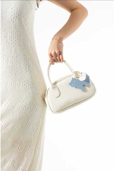ÖZÜM ÇANTA Women's Cat Charm Gift Shoulder Crossbody Bag Cream