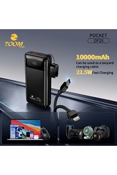 Zoom Plus بنك طاقة محمول ZP25 بسعة 10000 مللي أمبير - 22.5 واط