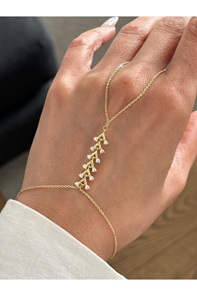 GKCBijoux Altın Kaplama Zirkon Taşlı V Figürlü Şahmeran Bileklik