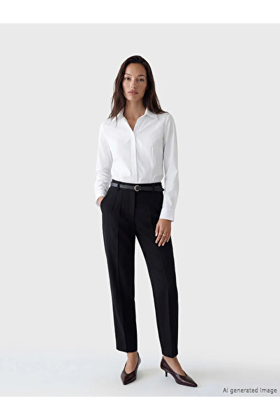 LC Waikiki Λευκό γυναικείο πουκάμισο από ποπλίνα