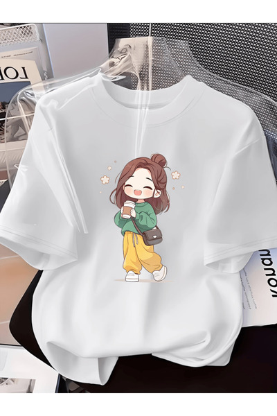 gencerco Χαριτωμένος χαρακτήρας που κρατάει ένα φλιτζάνι καφέ στο χέρι του, τ...