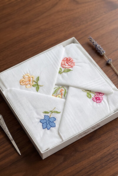 OTEXSA Σετ Μαντήλια από Φυσικό Βαμβάκι με Κέντημα – Κομψά Μαντήλια Τσέπης με ...