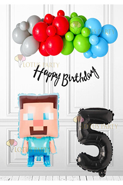 LOTUS PARTY Minecraft set za žurku - Minecraft balon od folije - Balon sa bro...