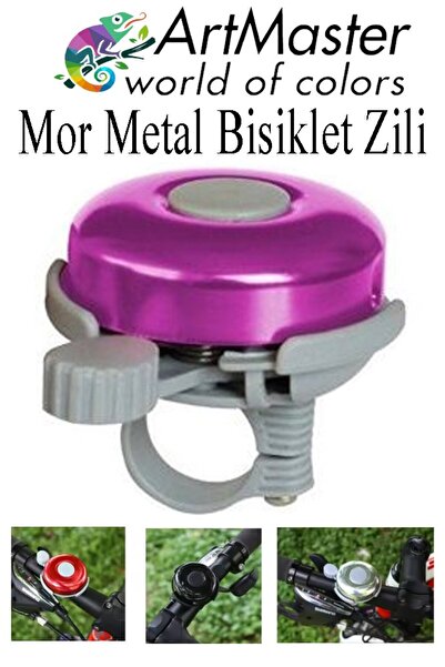 Artmaster Mor Metal Bisiklet Zili 1 Adet Scooter Zili Denge Zili Alümünyum Bi...