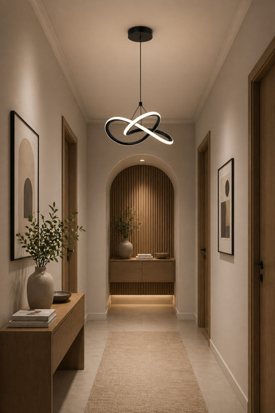 NEHİR Modern Tekli Siyah Sarkıt Led Beyaz Işık Power Ledli Salon Mutfak Oda Hol Ledli Avize