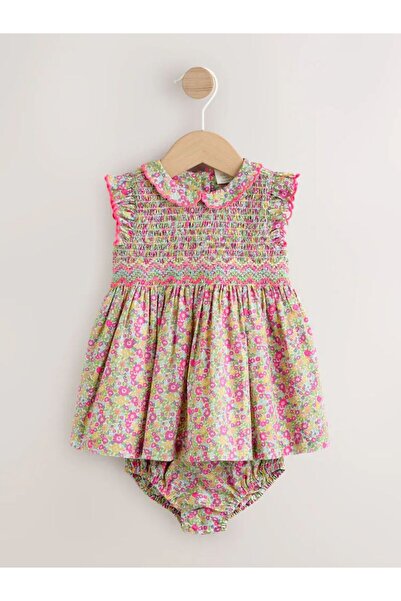 Next Baby Cotton Pink Floral Patterned Dress