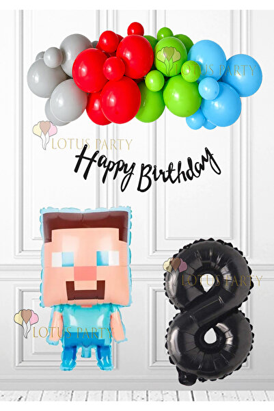 LOTUS PARTY Minecraft set za žurku - Minecraft balon od folije - Balon sa bro...