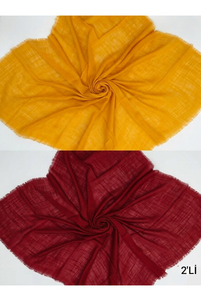 ÖZENSE 2'li Flamlı Pamuklu 4 Mevsim Kullanılabilir 100x100 cm Hardal Sarısı v...
