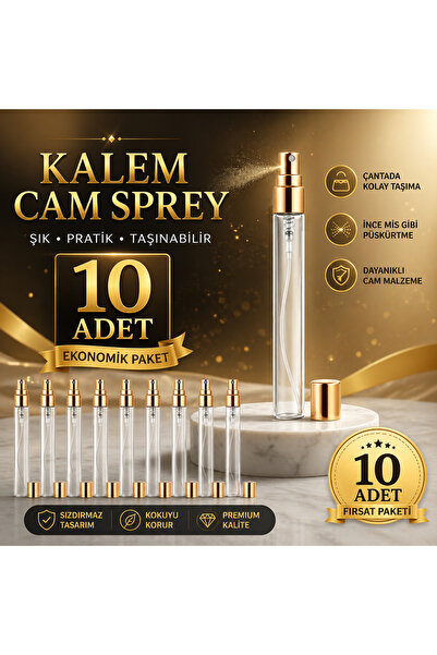 canper Kalem cam sprey süsleme hediyelik boş şişe fısfıs sprey 10 ml 10 Adet