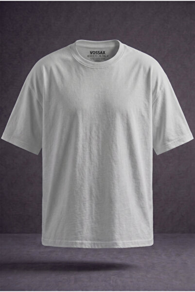 VOSSAX Μπλουζάκι Unisex σε γκρι χρώμα με λαιμόκοψη ποδηλάτου, 100% βαμβάκι, ε...