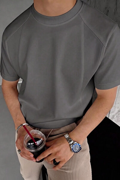 GENIUS STORE Ανδρικό μπλουζάκι με άνετη εφαρμογή, βασικό μπλουζάκι με λαιμόκο...