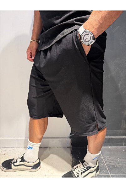 Bas Body FitnessWear Μαύρο Casual Αθλητικό Ύφασμα Κάπρι με Σχισμές και Φαρδιέ...