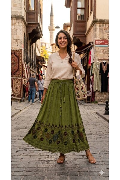 Fibula Otantik standart beden %yüz pamuk ithal uzun etek 36-44 bedenler arası...