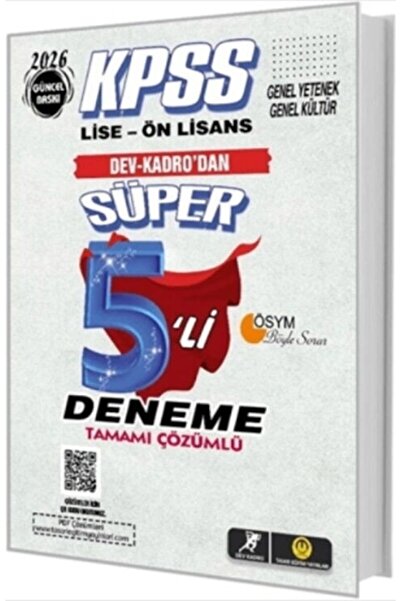 Tasarı Yayınları 2026 KPSS Lise Önlisans Süper 5 li Deneme