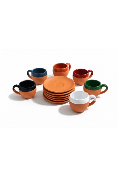 DestiHome Earthenware Glazed Handmade Cup Set of 6
