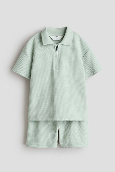 H&M 2-piece textured jersey set