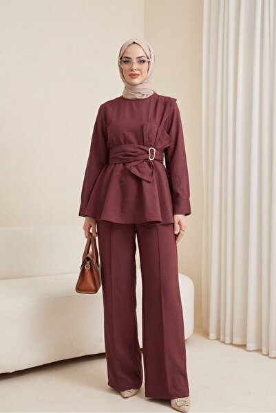 Modamorfo Σετ Cupra με παντελόνι με λεπτομέρεια φιόγκου και αγκράφα στη μέση ...