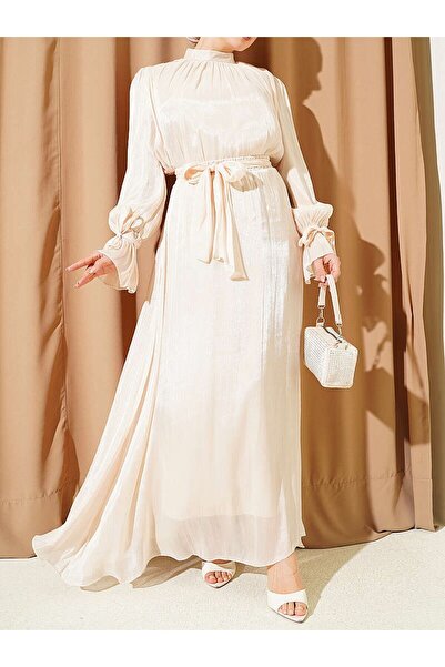 Lavanta Tekstil Βραδινό Φόρεμα με Ελαστική Φούστα στον Αστράγαλο και Σετ Δύο ...