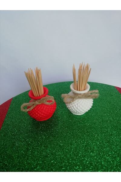 Bernami Decorative Mini Chubby Vase Toothpick Holder 2 Pcs Object Figurine