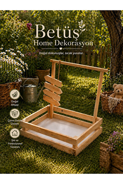Betüş Home Ahşap Kasa Ahşap Bebek Sepeti Düzenleyici