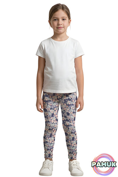 United Fabrics Patterned Children's Tights - Navy Pink Floral Girls' Tights -...