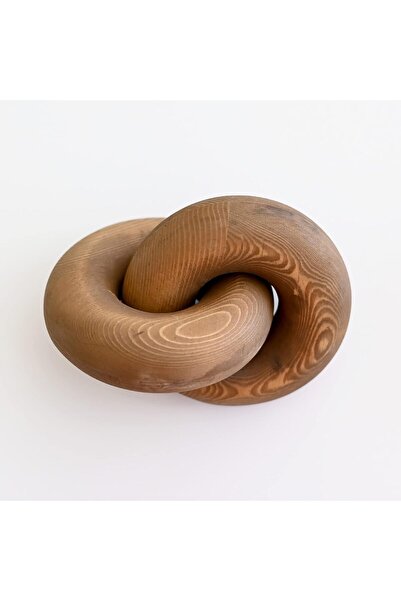 Rool Coffee Table Decor, Brown Wooden Knot Rings for Living Room