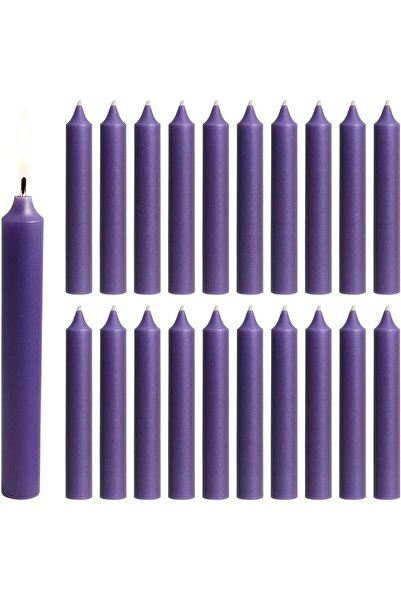 Biedermann & Sons Bell or Tree Shaped Candles by Box of 20 Pieces, Purple, 10 cm