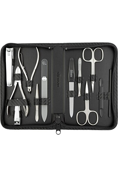 marQus Set de manichiura cu 12 piese in husa din piele ecologica, negru