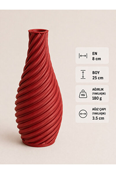 Baykuş Pazar Averio Decorative Vase – Modern Vase - Spiral Design, Minimalist...