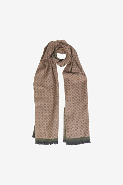 ALTINYILDIZ CLASSICS Ανδρικό ζεστό κασκόλ με πράσινο-μπεζ σχέδιο