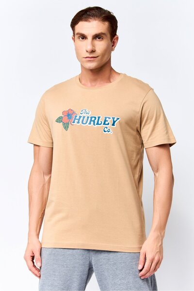 Hurley Men Sportswear Fit Short Sleeve Outdoor T-Shirt, Brown
