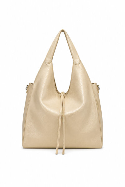 Andrea Massi Women's shopper bag with removable pouch and drawstring closure