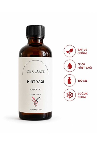 De Clarte Hint Yağı Saf ve Doğal 100 ml Soğuk Sıkım Castor Oil