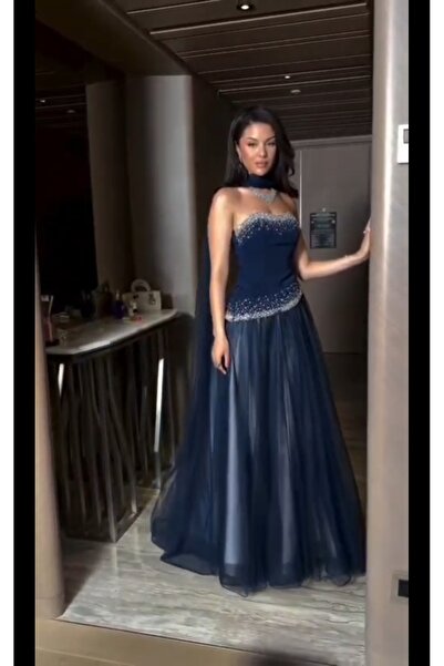 SERAFIN FASHION فستان سهره كحلي تل