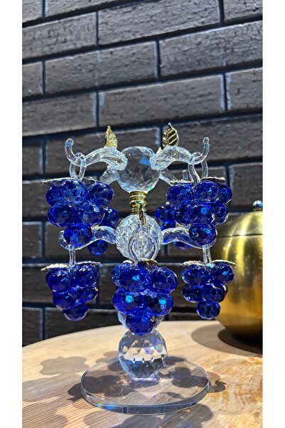 Ozk atelier Dekoratif Kristal Cam Sekizli Salkım Üzüm Mavi