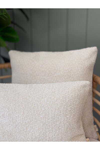 Decamor home Κάλυμμα Μαξιλαριού Μποέμ Πλεκτό Εκρού 1 Τεμάχιο