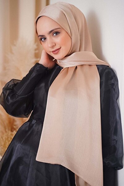 FLORA ŞAL EŞARP Evening Dress Janjan Shiny Satin Textured Hijab Evening Dress...