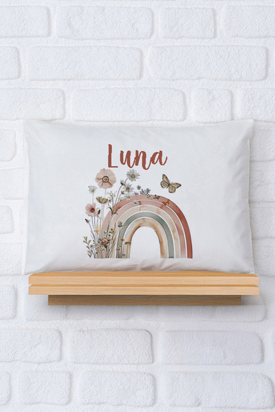 Pia Baby İsimli Kız Bebek Yastık Kılıfı 35*45 cm %100 Pamuk İsme Özel