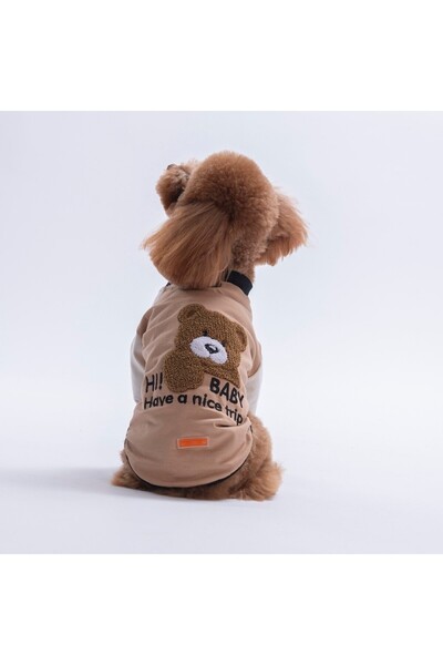 Pawstar Beige-Beige Baby Teddy Sweat Cat Dog Sweati - Cat Dog Outfit