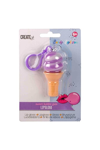 Create It Luciu de buze parfumat cu breloc, Model inghetata, Pentru copii, Mov