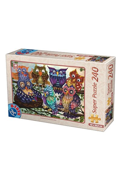 D-Toys Puzzle educativ cu 7 Bufnite, 240 piese, Pentru copii, Model 2