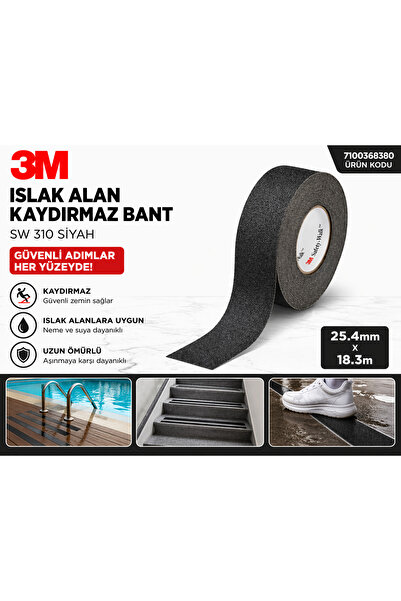3M Kaydırmaz Bant Siyah | Islak Zemin Güvenlik Bandı | Havuz & Merdiven İçin ...