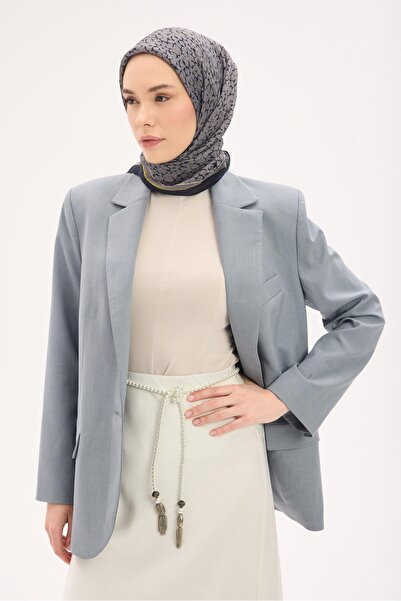 Silk Home Olinda Eşarp Yonca Desen Koyu Lacivert 90x90